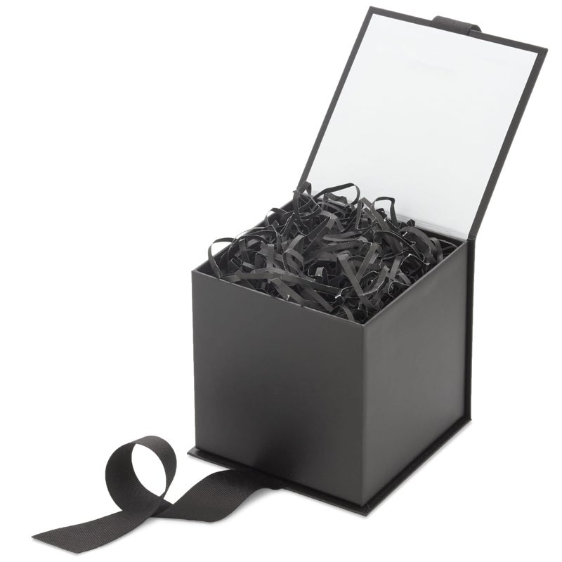 Hallmark Small Gift Box with Bow and Shredded Paper Fill (Black 4 inch Gift Box) for Weddings, Graduations, Birthdays, Father's Day, Groomsmen Gifts, All Occasion - Image 3