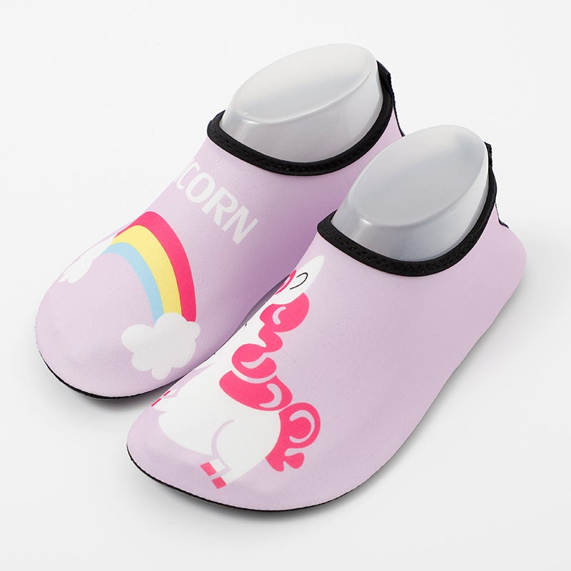 Generic Kids Beach Shoes Quick-Dry Anti-Slip Pastel Rainbow Horse E18 