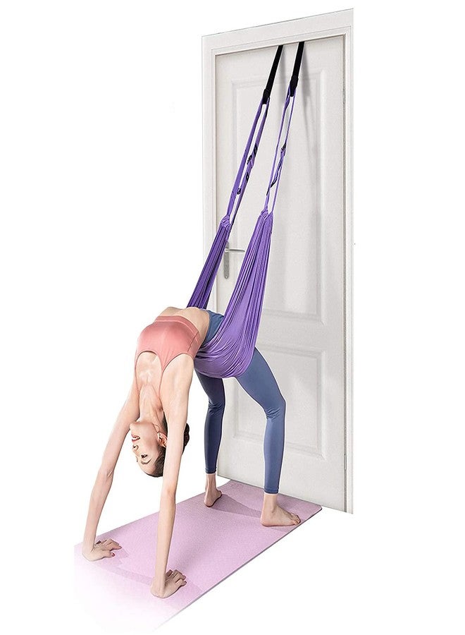 Xemz Fitness Yoga Stretching Strap, Adjustable Leg Stretcher Back Bend Assist Trainer, Improve Leg Waist Back Flexibility Home Gym Equipment for Rehab Pilates Ballet Cheerleading Splits Gymnastics (purple) - Image 1