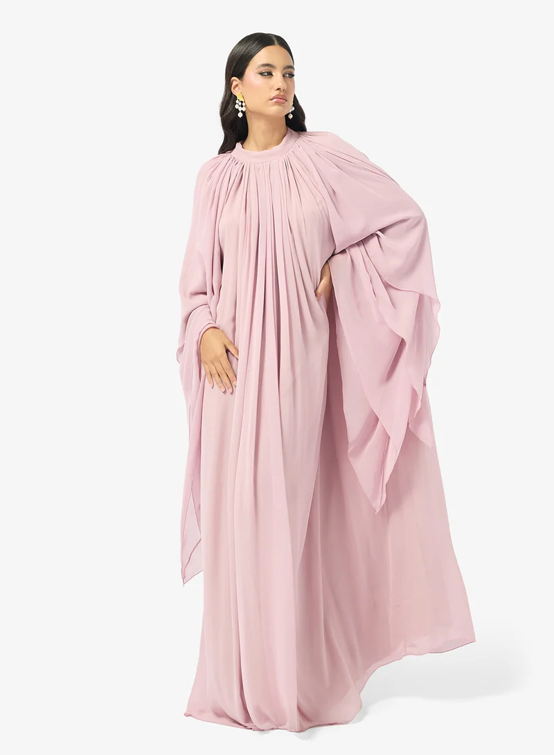 Mock Neck Chiffon Dress