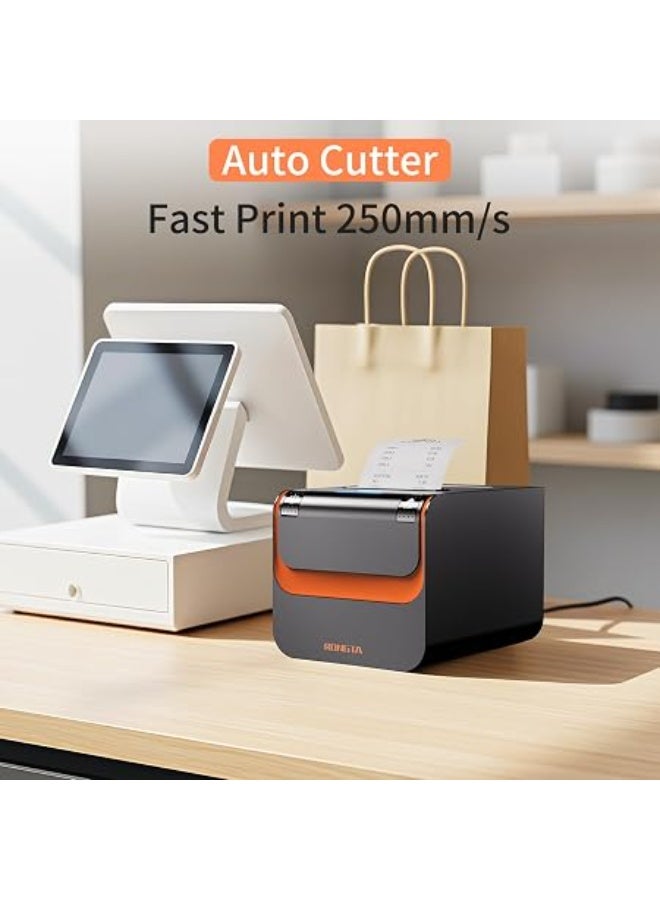 Rongta Commercial Direct Thermal Receipt Printer Auto Cutter High Speed Printing USB Serial Etherent 80MM Receipt Printer ESC/POS Support Windows Cash Drawer Do Not Square RP332 - Image 3