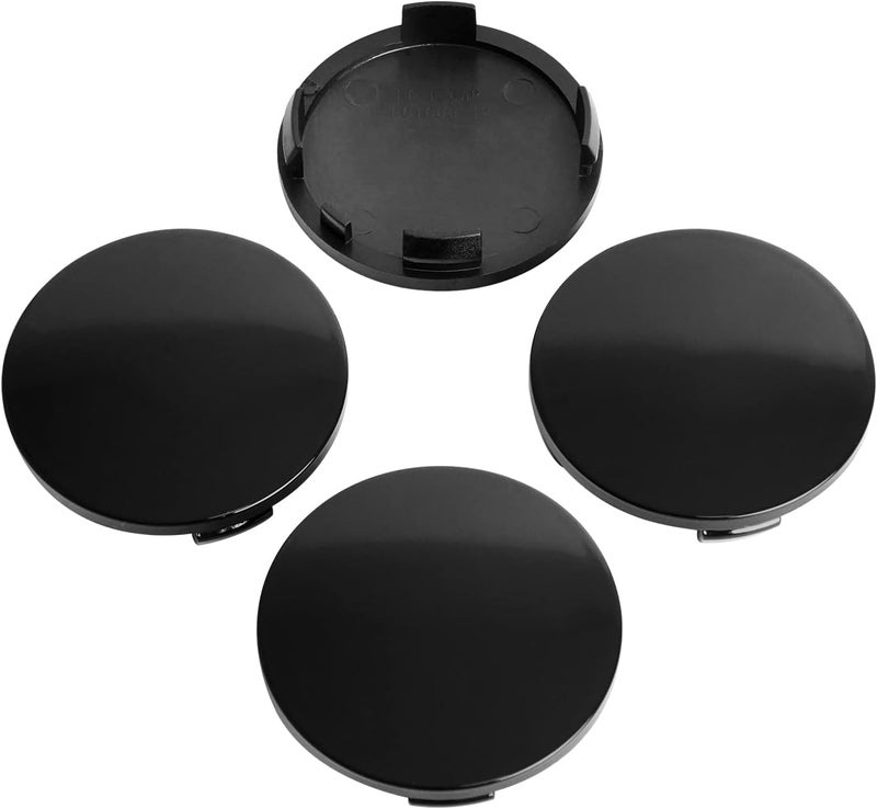 KitsPro 2.4Inch 60MM Wheel Center Caps, Pack of 4 (Gloss Black, Outer 60MM, Inner 56MM) - Image 1