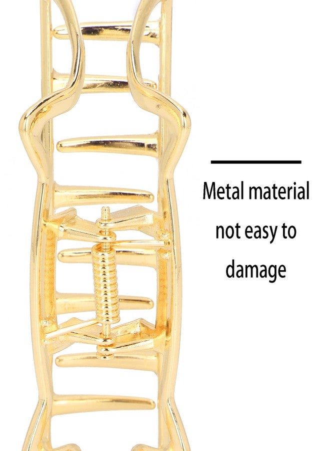 ANGGREK Hair Claw Clips, Metal Strong Hold NonSlip Cat Shape Jaw Clips Hair Holder for Women (bright gold) - Image 5