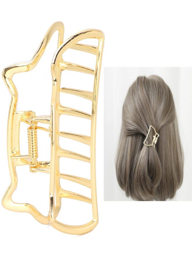 ANGGREK Hair Claw Clips, Metal Strong Hold NonSlip Cat Shape Jaw Clips Hair Holder for Women (bright gold) - Image 3