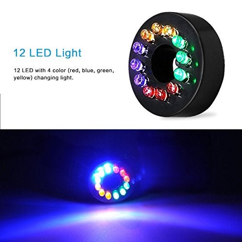 Lewisia Water Pump Kit with Mushroom and Blossom Spray Head, 12 LED Light 6 feet Listed Cord Ideal for Koi Pond Aquarium Fountain Pool Garden Statuary Fish Tank 15W 211GPH - Image 5