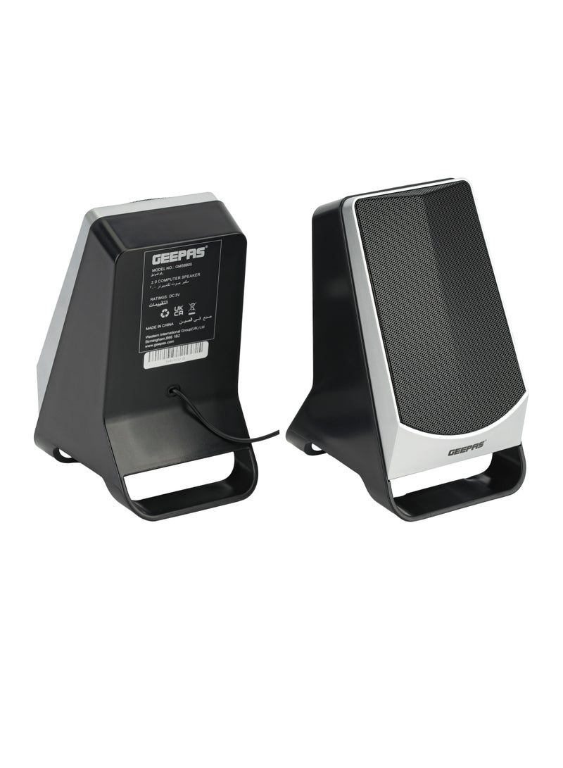 GEEPAS 2.0 Computer Speaker |Saturated clear sound |Portable Design & Volume Controls | Clear & Powerful Sound Quality | USB DC 5V | Ideal for Pc, Laptop, Mobile | GMS8805  - Image 3