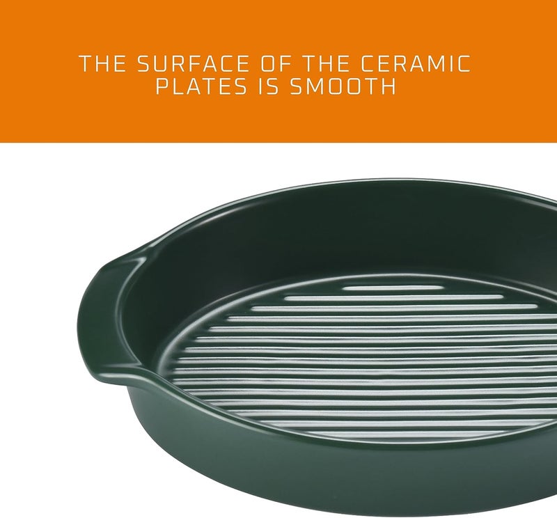 Bruntmor Oval Baking Dish Set for Oven, Durable & Versatile - Ceramic Serving Dishes - Oven Safe Au Gratin Baking Dishes Pans - Ideal for Any Occasions - Housewarming Gift - Set of 2 - Dark Green - Image 5
