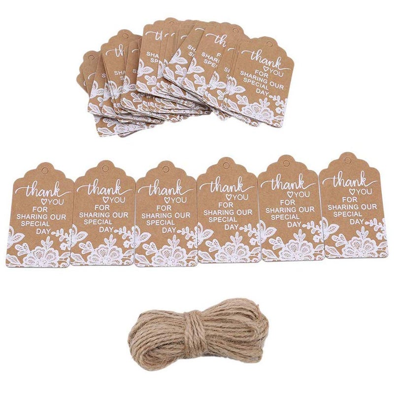 Evanto 50 Sets Vintage Key Bottle Openers, Wedding Favor Souvenir Gift for Guests with Escort Card Thank You Tag Pillow Box and Jute Rope (White Lace) - Image 2