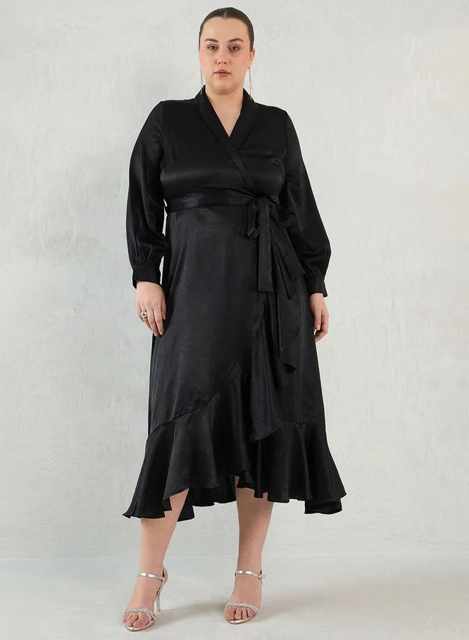 Femmella Satin Ruffle Dress