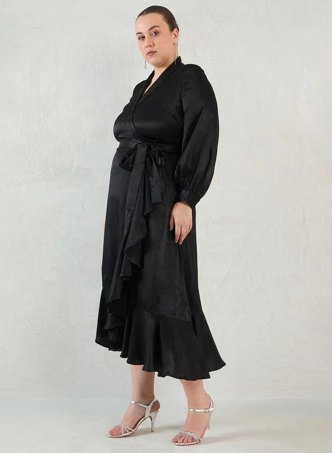 Femmella Satin Ruffle Dress
