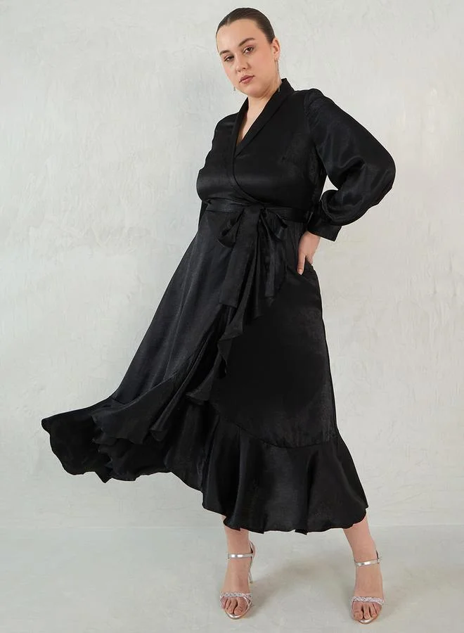 Femmella Satin Ruffle Dress