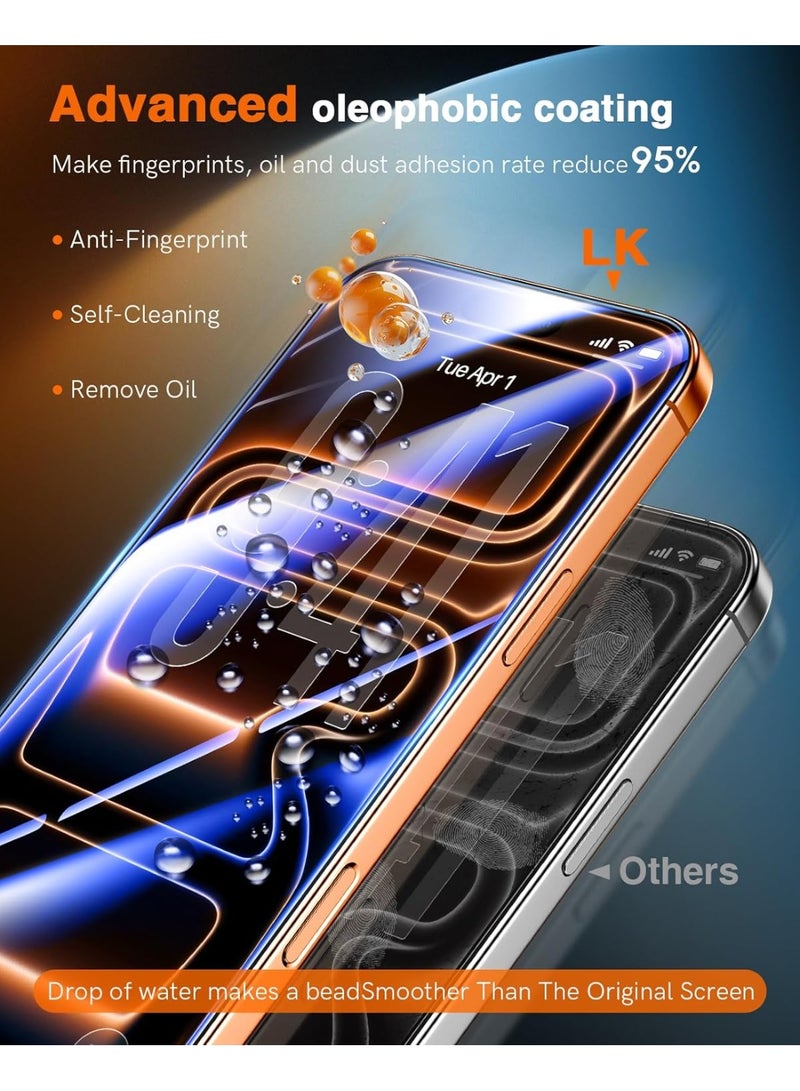 MUDISO iPhone 17 Pro Max 9D Tempered Glass Premium 9H Hardness Glass Anti-Scratch Dustproof Anti-Static Bubble-Free Glass For iPhone 17 Pro Max 6.9-inch - Image 3