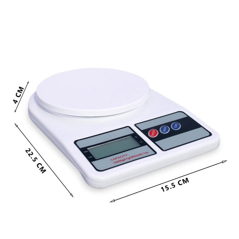 Digital Kitchen Food Weighing Scale For Healthy Living Home Baking Cooking Fitness Balanced Diet 1 Year Warranty 10Kg x 1gms SF400A121 Color May vary - Image 3
