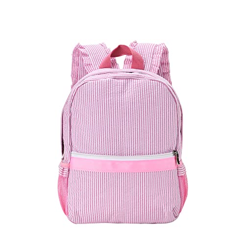 ONGLYP Lightweight Toddler Backpack for Girls,Seersucker Preschool Bookbag for Kids,Cute Pleated Children Kindergarten Backpack,SMALL (Pink, Small) - Image 2