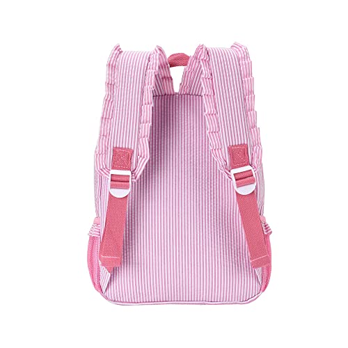 ONGLYP Lightweight Toddler Backpack for Girls,Seersucker Preschool Bookbag for Kids,Cute Pleated Children Kindergarten Backpack,SMALL (Pink, Small) - Image 4