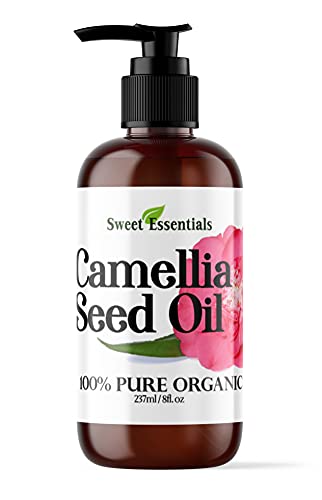 Sweet Essentials زيت بذور الكاميليا العضوي | مستورد من اليابان | زجاجة 8 أونصات | 100% نقي | 100% عضوي | للاستخدام على الشعر والبشرة | زيت الجمال الياباني | كاميليا أوليفيرا - Image 1