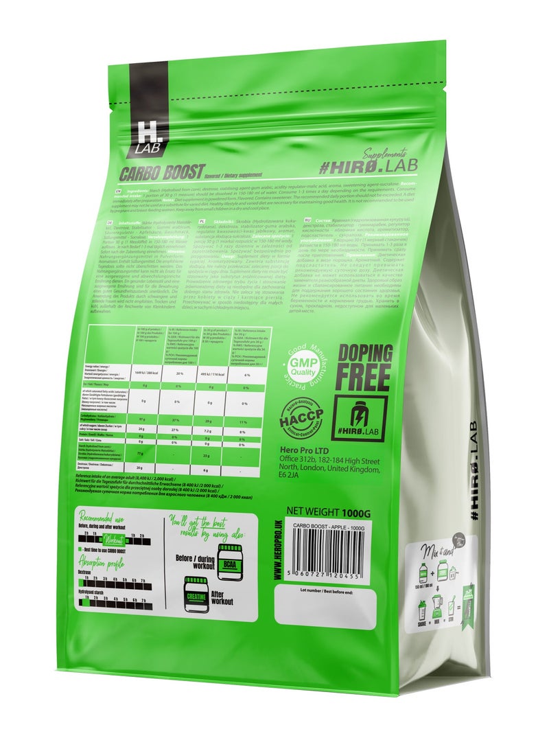 HIRO.LAB - Carbo Boost 1000g Green Apple Sorbet - Image 2