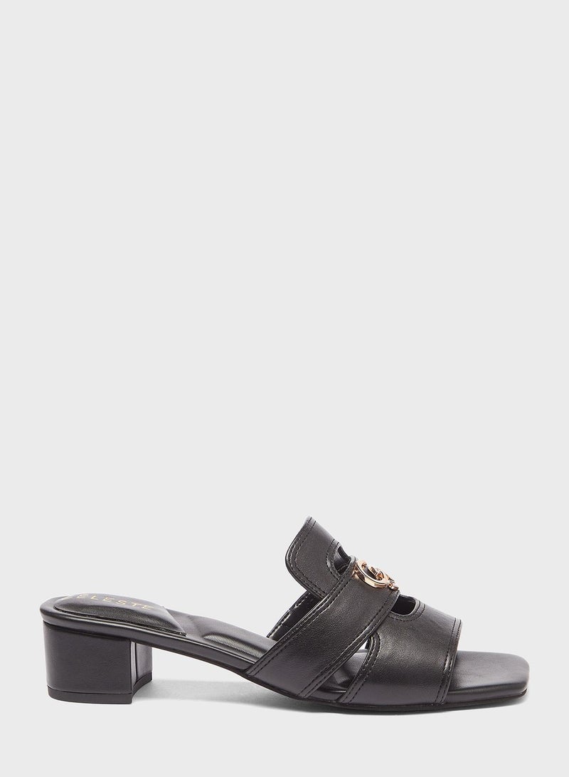 Celeste Single Strap Mid Heel Sandals - Image 1