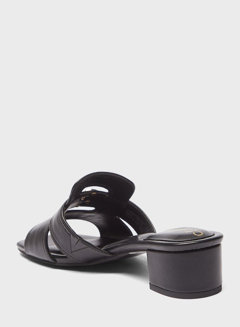Celeste Single Strap Mid Heel Sandals - Image 2