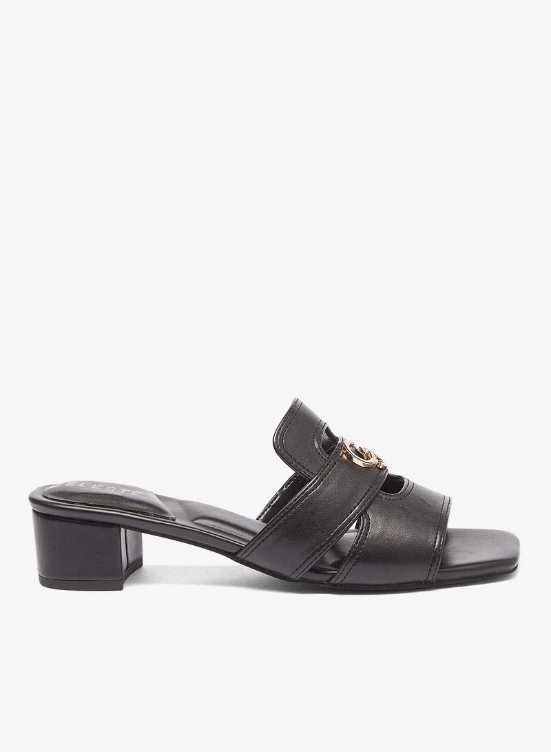 سيليست صنادل بكعب متوسط بحزام واحد