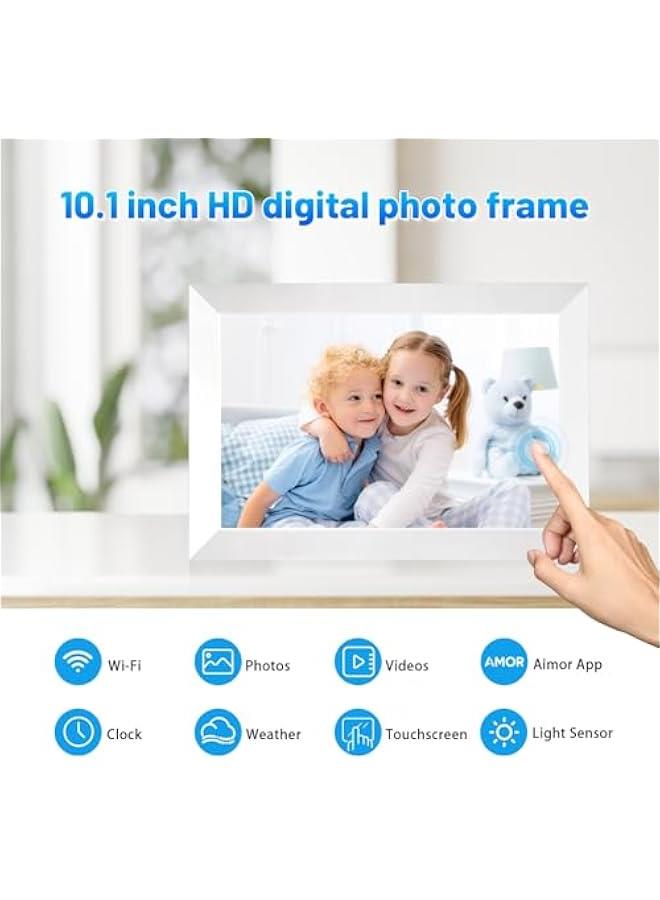 أنكوفو اطار صور رقمي واي فاي، اطار صور رقمي 10.1 انش مع شاشة لمس LCD IPS 1280×800، تخزين 32GB، اطار صور قابل للدوران التلقائي، شارك صورك ومقاطع الفيديو عبر تطبيق ايمور، ابيض - Image 2