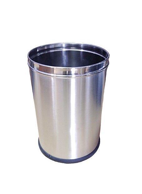SWERTIA SWERTIA Stainless Steel Dustbin for Home and Kitchen Silver Paper Recycle Bin Trash Can with Lid Metal Garbage Bucket 10 Ltr 8 x 12 Inches 