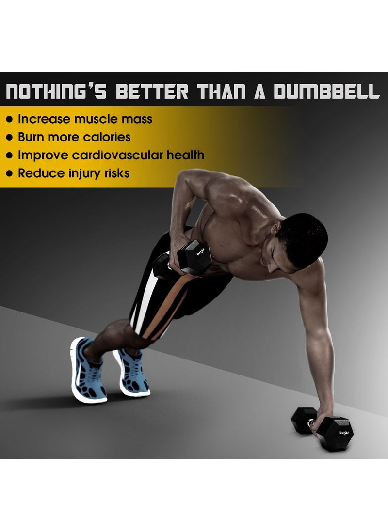 Yes4All Dumbbell  Rubber Hex  5lbs  - Image 4