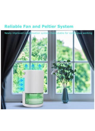 Dehumidifier - 31oz(900ml) Portable and Ultra Quiet Small Dehumidifiers with Colorful LED Light, 2200 Cubic Feet Compact Mini Air Dehumidifier for Home Bedroom Bathroom Basements Closet RV Room - view 3