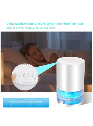 Dehumidifier - 31oz(900ml) Portable and Ultra Quiet Small Dehumidifiers with Colorful LED Light, 2200 Cubic Feet Compact Mini Air Dehumidifier for Home Bedroom Bathroom Basements Closet RV Room - view 2