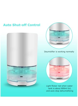 Dehumidifier - 31oz(900ml) Portable and Ultra Quiet Small Dehumidifiers with Colorful LED Light, 2200 Cubic Feet Compact Mini Air Dehumidifier for Home Bedroom Bathroom Basements Closet RV Room - view 5