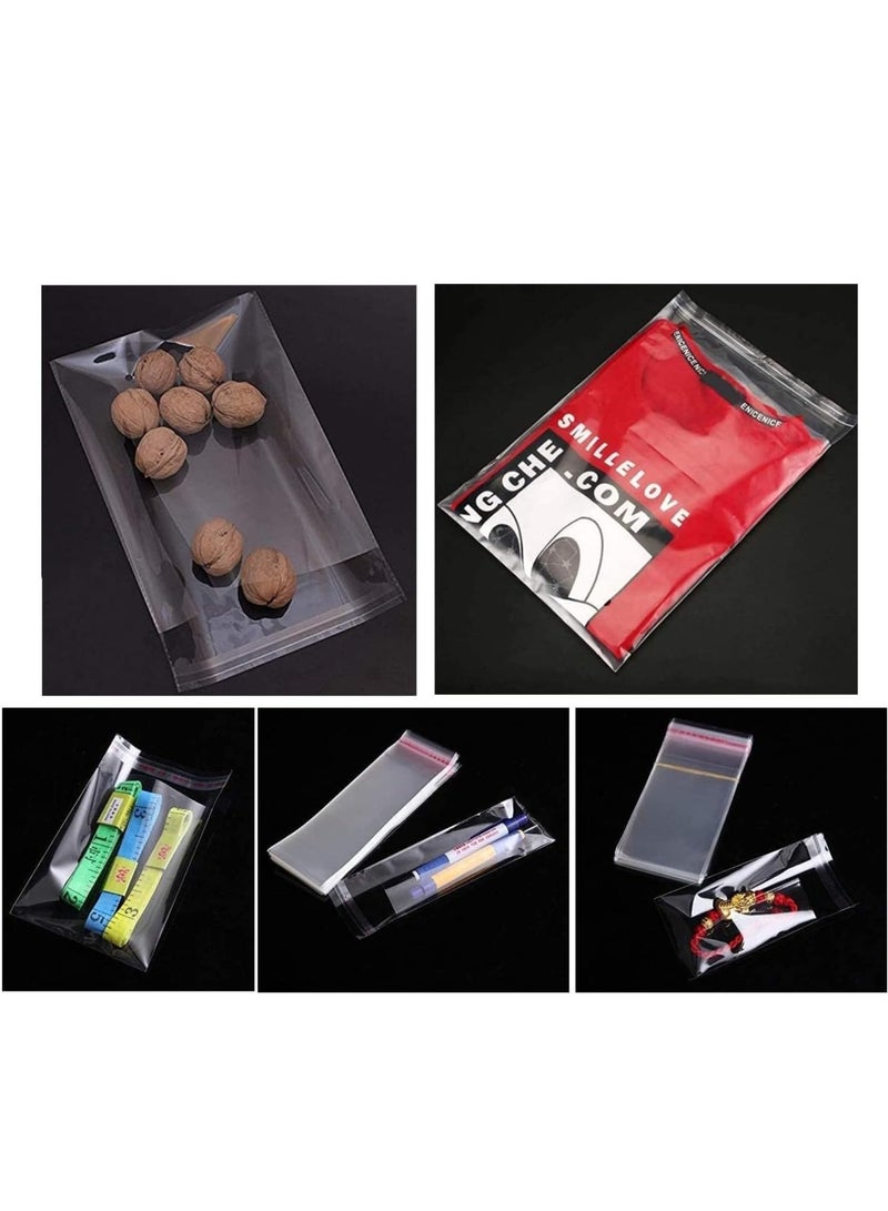 Plastic Bags Heavy Duty (10x15CM, 200 Pieces) self sealing Cellophane Crystal Shiny Clear Cello Transparent Pouch Self-Adhesive Resealable for packing and storage - Image 4
