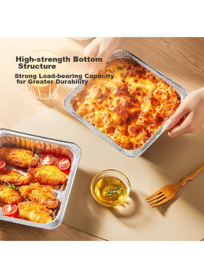 COOKER KING Chuidahuang Air Fryer Aluminum Foil Bowls And Plates, 6-inch, 50 Pieces, Square Foil Trays, Aluminum Foil Dishes For Barbecue, Oven Baking - Image 2