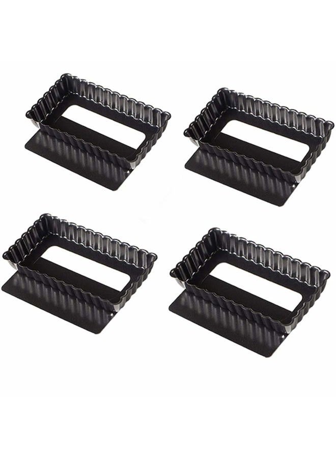 Webake 4 Pack Mini Tart Pans with Removable Bottom, Rectangular Baking Pan Non-Stick Cake Tin for Oven and Insta Pot Baking - Image 1