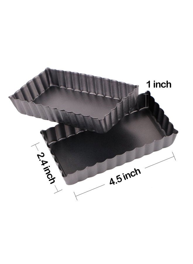 Webake 4 Pack Mini Tart Pans with Removable Bottom, Rectangular Baking Pan Non-Stick Cake Tin for Oven and Insta Pot Baking - Image 3