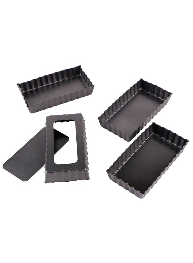 Webake 4 Pack Mini Tart Pans with Removable Bottom, Rectangular Baking Pan Non-Stick Cake Tin for Oven and Insta Pot Baking - Image 4