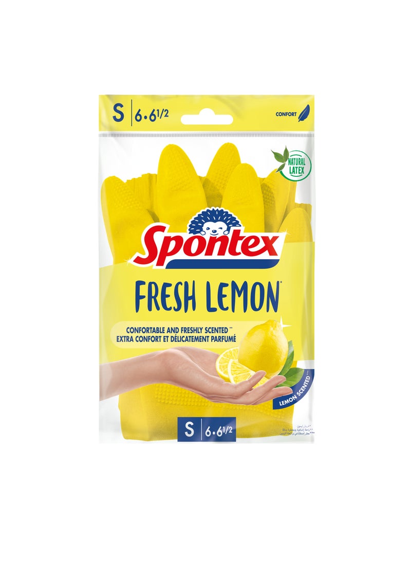 Spontex Fresh Lemon Gloves Small