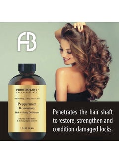 First Botany Peppermint Rosemary Oil For Hair Growth Scalp & Hair Strengthening Hair Serum With Biotin Nourishing Treatment For Split Ends Dry Scalp Safe For All Hair Types And Hair Care Fights Hair Loss 1 Fl Oz  - Image 5