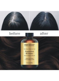 First Botany Peppermint Rosemary Oil For Hair Growth Scalp & Hair Strengthening Hair Serum With Biotin Nourishing Treatment For Split Ends Dry Scalp Safe For All Hair Types And Hair Care Fights Hair Loss 1 Fl Oz  - Image 3