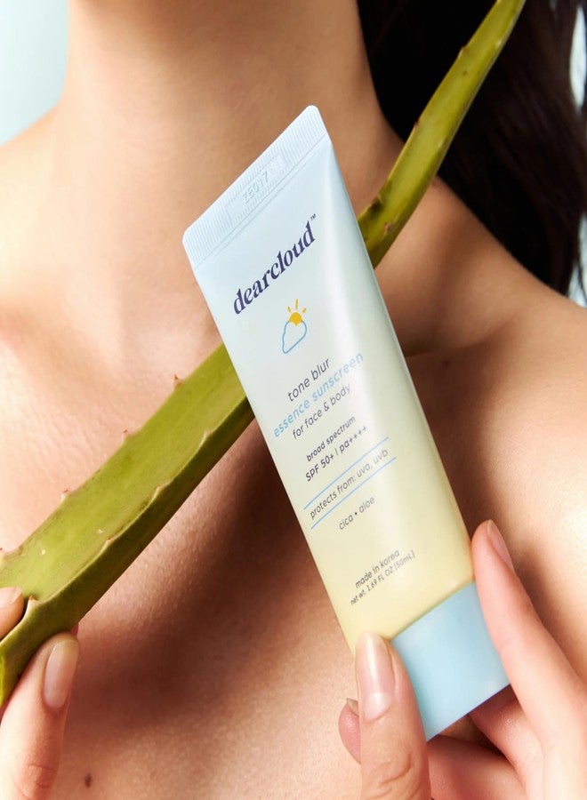dearcloud Tone Blur Essence Sunscreen SPF 50+ PA++++ - Korean Sunscreen for Face, Primer with Vegan Ingredients (1.69 fl oz) - Image 5