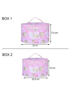 NFI essentials Set Of 2 Piece Makeup Box Cosmetic Box Jewellery Box Trousseau Box Vanity Box Organizer Makeup Kit For Girls Big Set Box  - Image 5