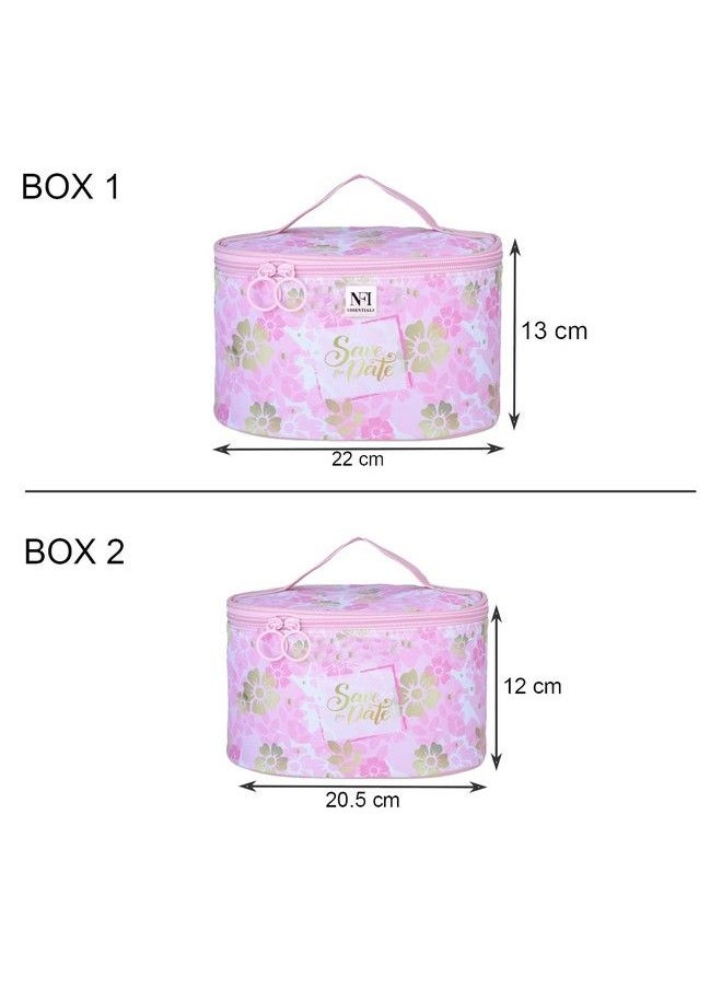 NFI essentials Set Of 2 Piece Makeup Box Cosmetic Box Jewellery Box Trousseau Box Vanity Box Organizer Makeup Kit For Girls Big Set Box  - Image 5