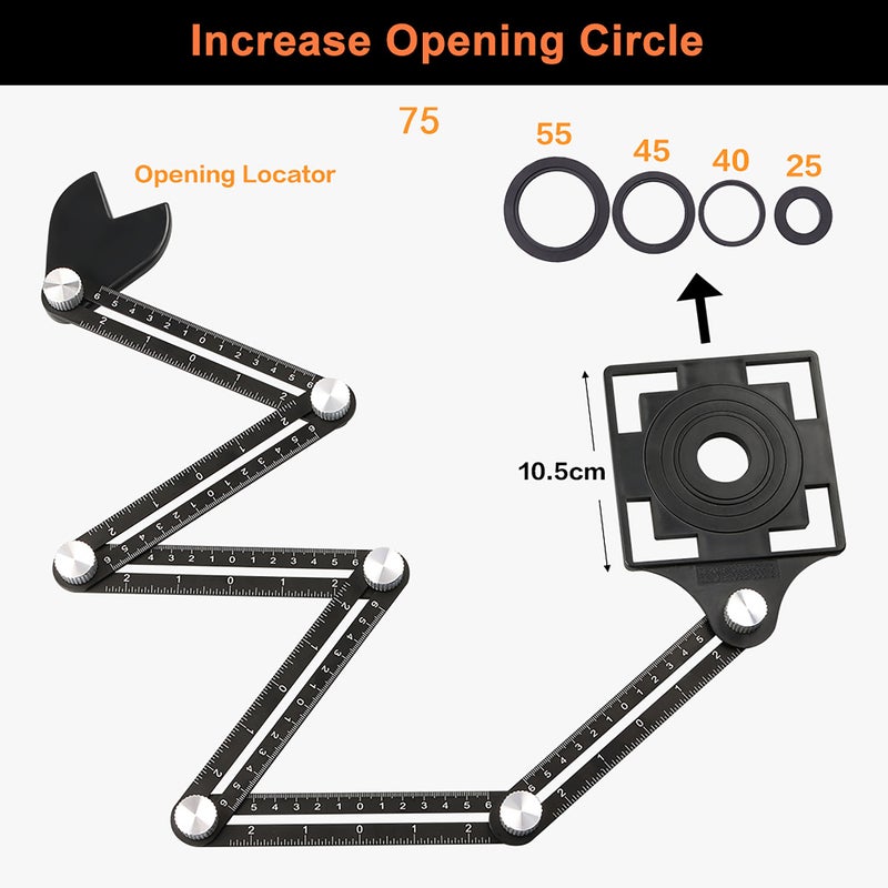 Tile opening positioner Universal opening with positioning and punching multifunctional high-precision tiling god 60% folding ruler 5 holes 60% folding positioner - Image 3