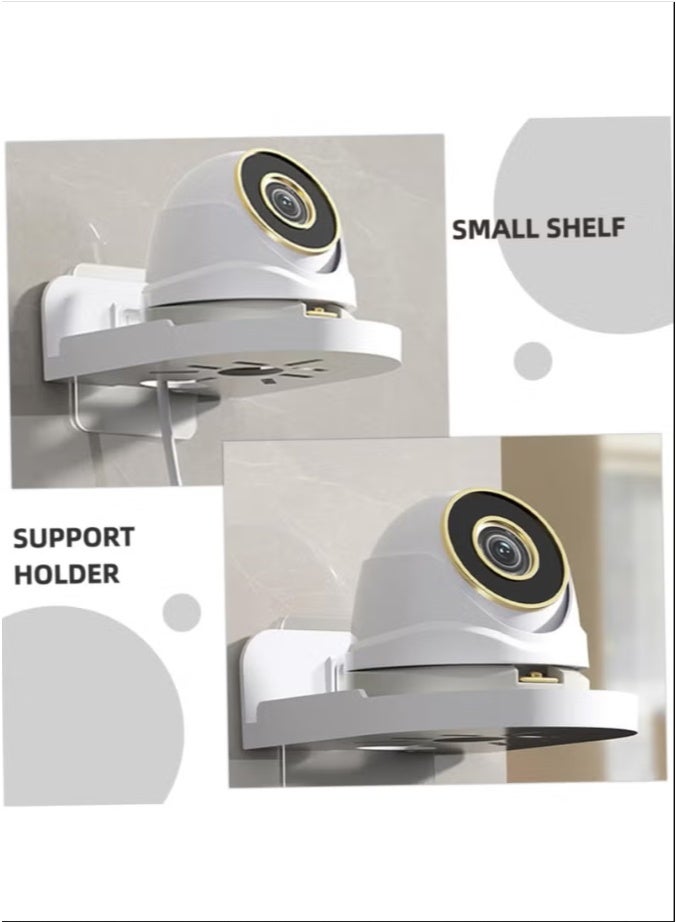 HAYALUX 2 Pcs No-Drill Wall Mount Holder, Wall Mount Storage Rack for Security Cameras, Baby Monitors & Small Devices, Heavy-Duty Adhesive Bracket Shelf, Easy Install for Home & Office - Image 3