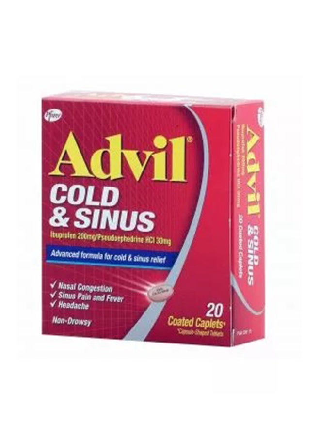 Generic Pfizer Consumer Advil Cold & Sinus Caplets-Pack Of 20 