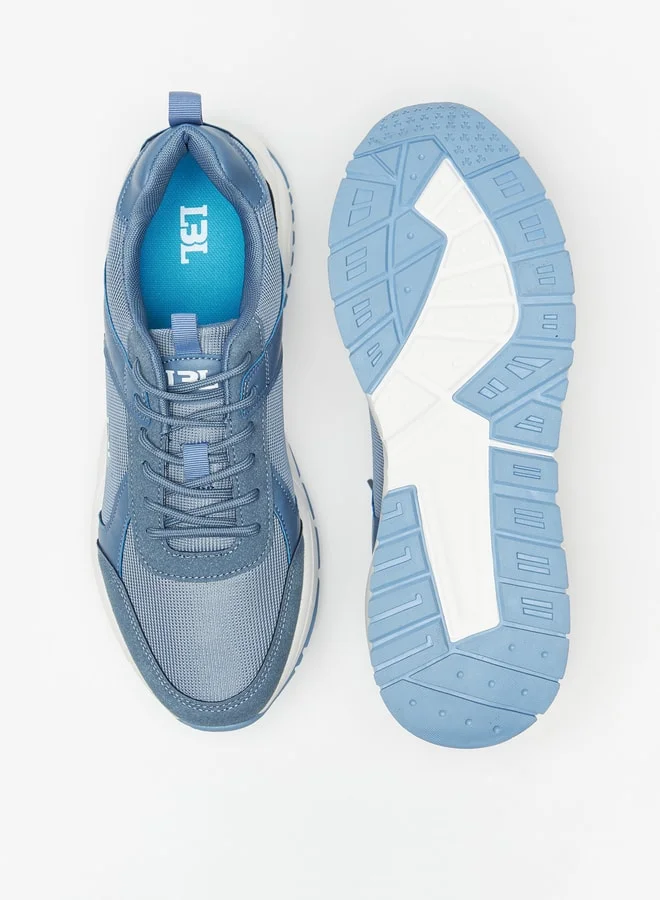 ال بي ال من شو اكسبرس Men's Panelled Sneakers with Lace-Up Closure
