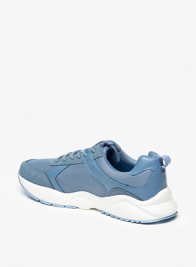 ال بي ال من شو اكسبرس Men's Panelled Sneakers with Lace-Up Closure