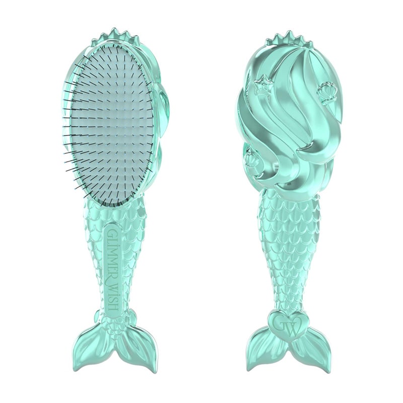 Glimmer Wish Mermaid Detangling Hair Brush for Kids - Anti Frizz and Anti Static - Soft and Long Bristles to Detangle With Ease - Gentle on Hair Kids Hair Brush - Image 1