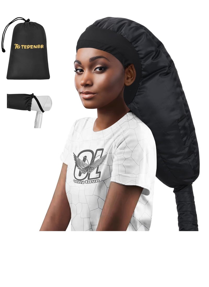 TEPENAR Bonnet Hair Dryer Attachment: Upgraded Extra Large Hooded Hair Dryer Adjustable Soft Blow Dryer Caps - Easy to Use for Natural Curly Textured Hair Care Styling Fast Drying  - Image 1
