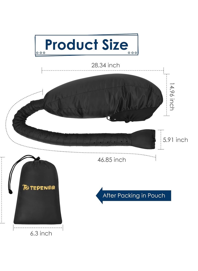TEPENAR Bonnet Hair Dryer Attachment: Upgraded Extra Large Hooded Hair Dryer Adjustable Soft Blow Dryer Caps - Easy to Use for Natural Curly Textured Hair Care Styling Fast Drying  - Image 2