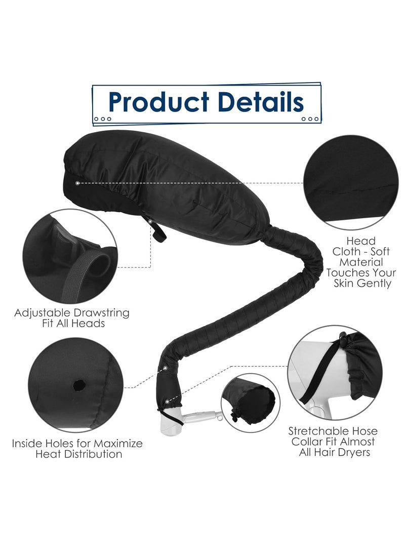 TEPENAR Bonnet Hair Dryer Attachment: Upgraded Extra Large Hooded Hair Dryer Adjustable Soft Blow Dryer Caps - Easy to Use for Natural Curly Textured Hair Care Styling Fast Drying  - Image 3